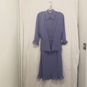 Dark Lavender 2-piece sheer dress & jacket